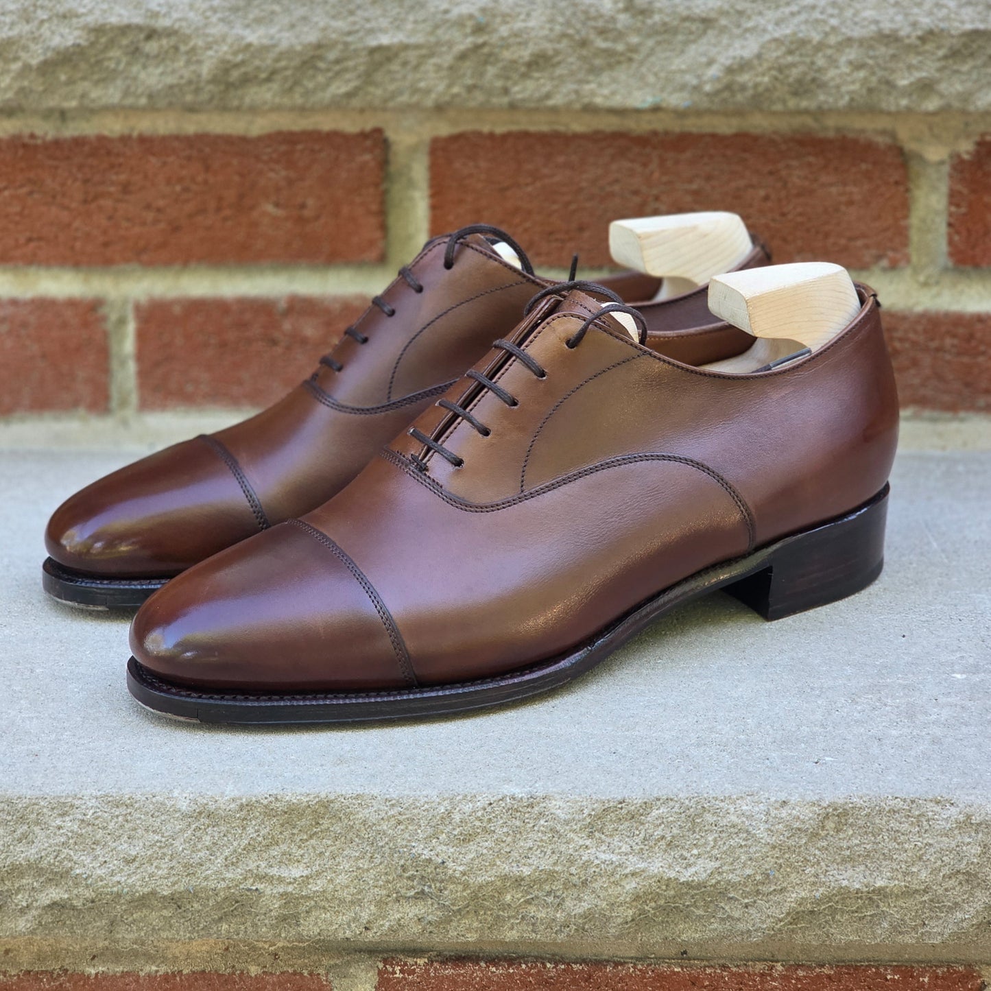 J.FitzPatrick - Oxford en daim pleine fleur - Marron foncé