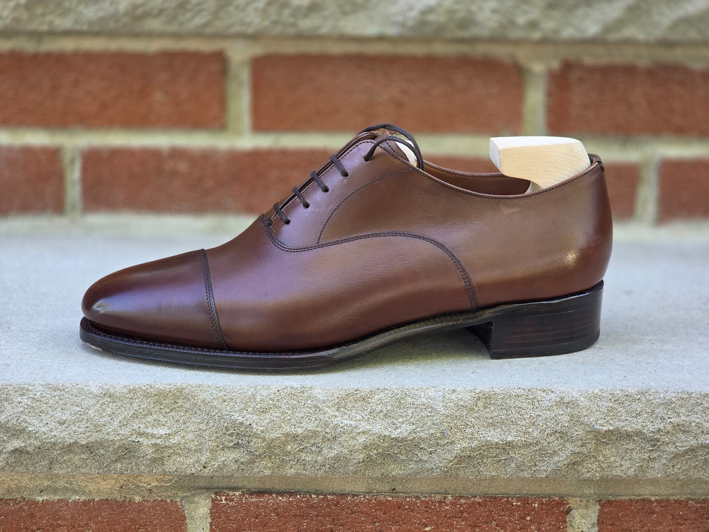 J.FitzPatrick - Oxford en daim pleine fleur - Marron foncé