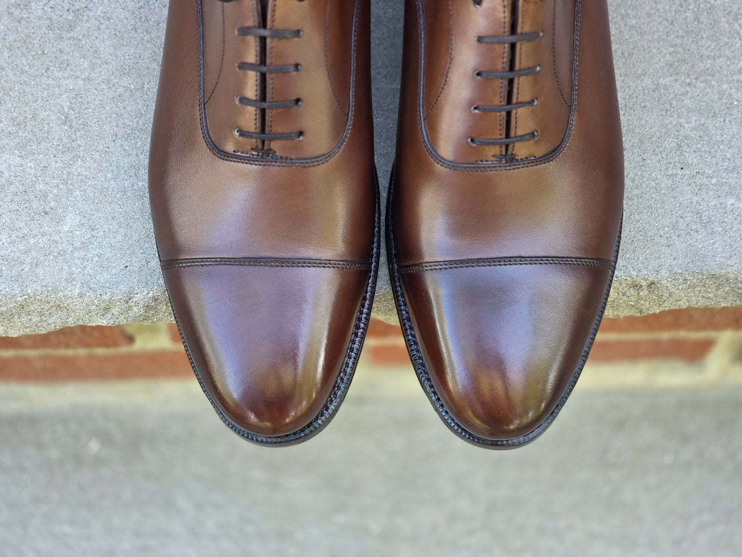J.FitzPatrick - Oxford en daim pleine fleur - Marron foncé