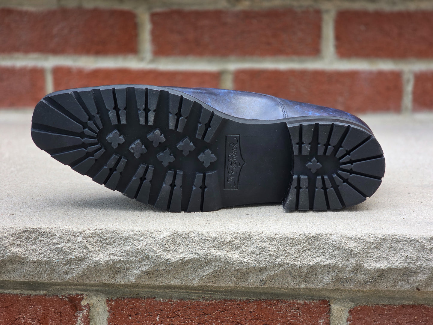 J.FitzPatrick - Single Monk Strap - Navy Marble Patina - US 9