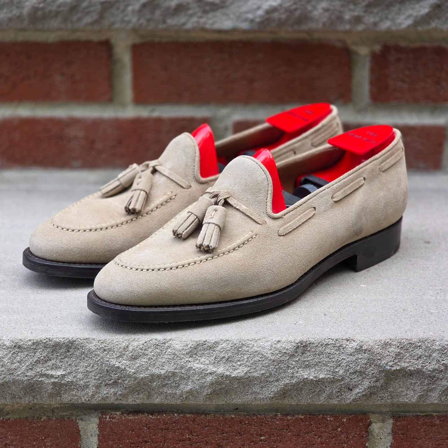J.FitzPatrick - Tassel Loafers - Beige Suede - US 8