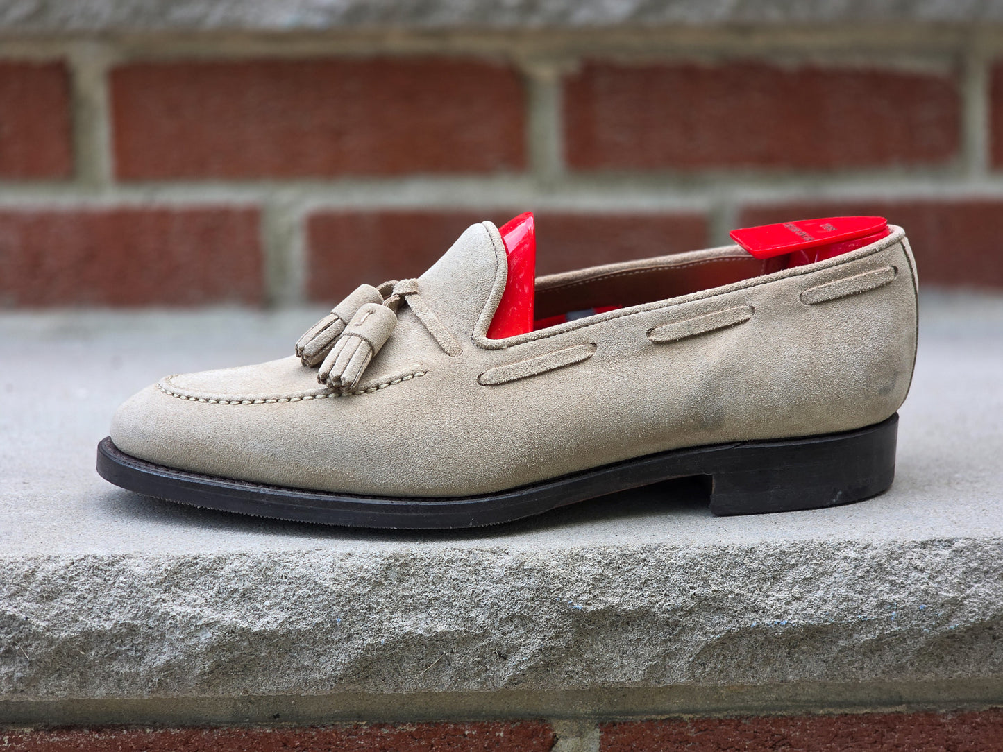 J.FitzPatrick - Tassel Loafers - Beige Suede - US 8