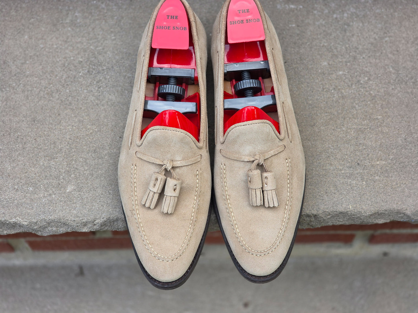 J.FitzPatrick - Tassel Loafers - Beige Suede - US 8