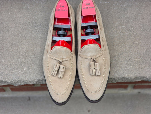 J.FitzPatrick - Tassel Loafers - Beige Suede - US 8