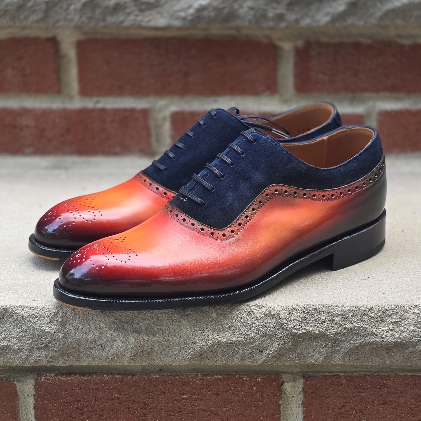 J.FitzPatrick - Adelaide Oxford - Custom Sunset Patina / Navy Suede - US 8