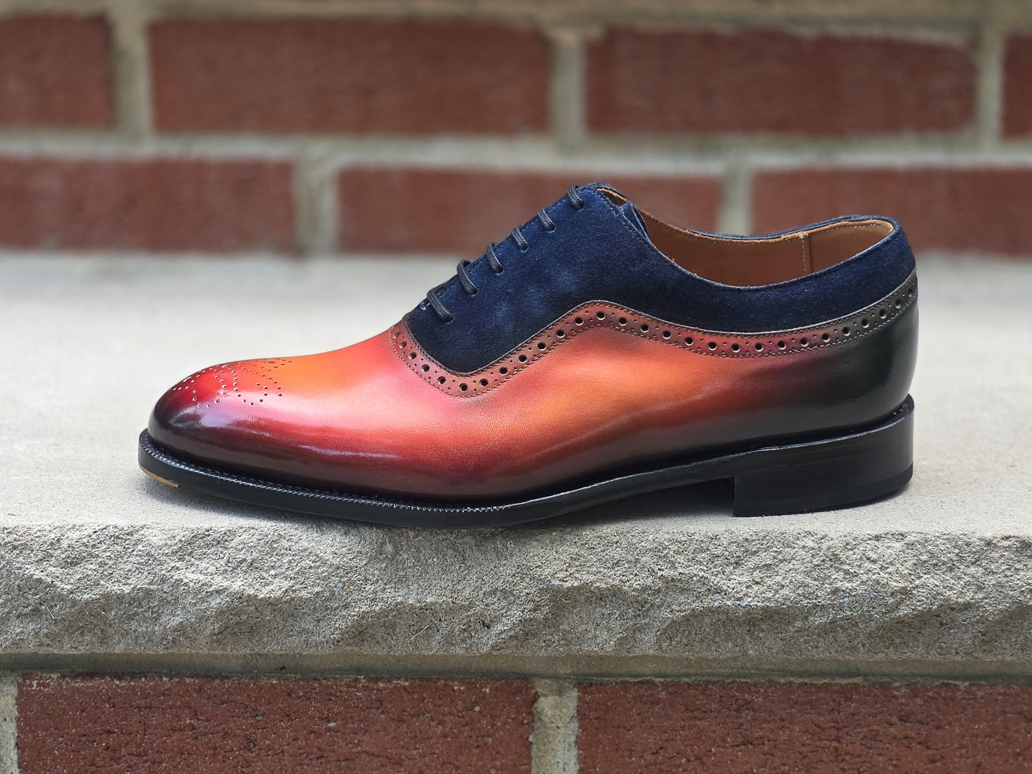 J.FitzPatrick - Adelaide Oxford - Custom Sunset Patina / Navy Suede - US 8