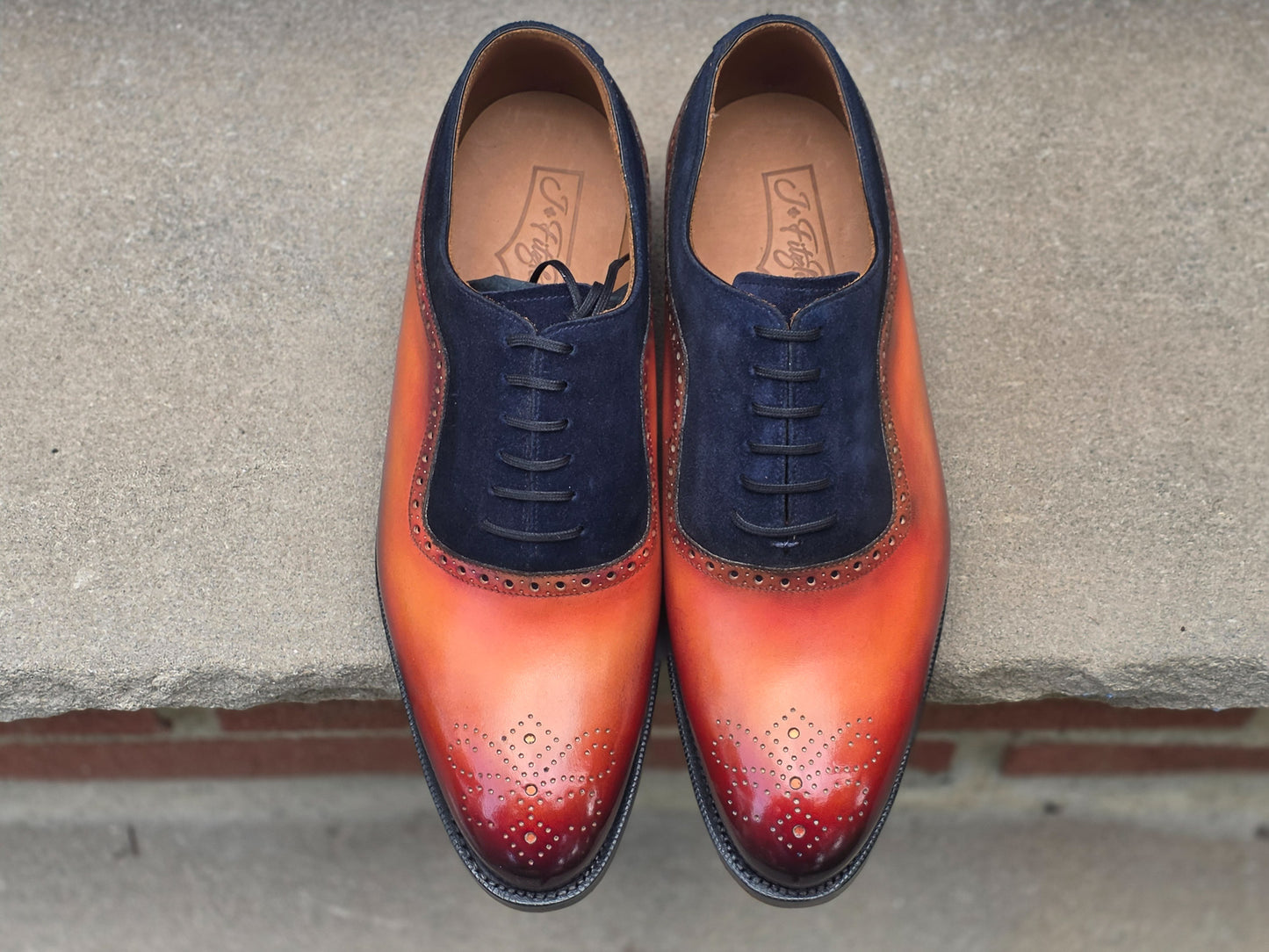 J.FitzPatrick - Adelaide Oxford - Custom Sunset Patina / Navy Suede - US 8