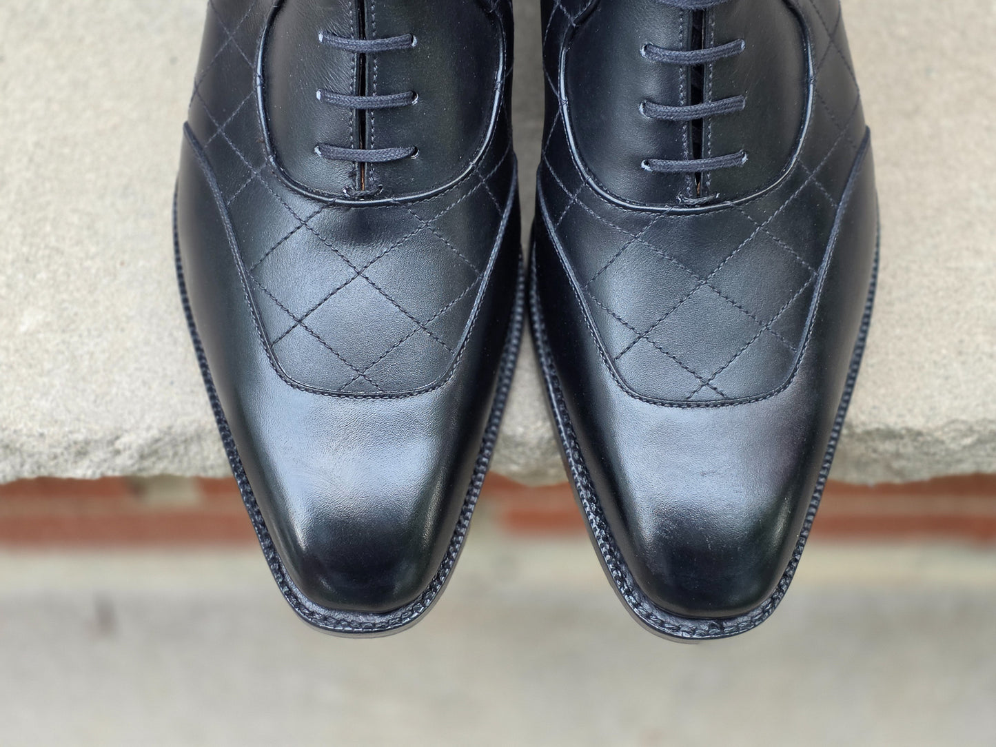 J.FitzPatrick - Quilted Oxford Boots - Black Calf - US 7.5