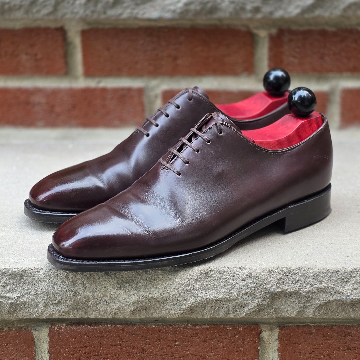 J.FitzPatrick - Whole Cut Oxford - Dark Brown Calf - US 7.5