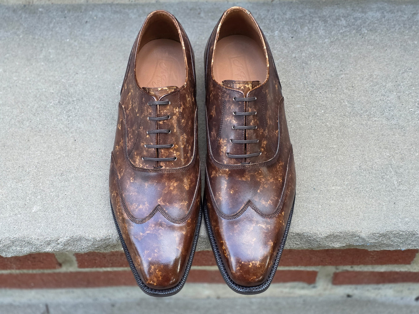 J.FitzPatrick - Austerity Brogue Oxford - Copper Marble Patina - US 8.5