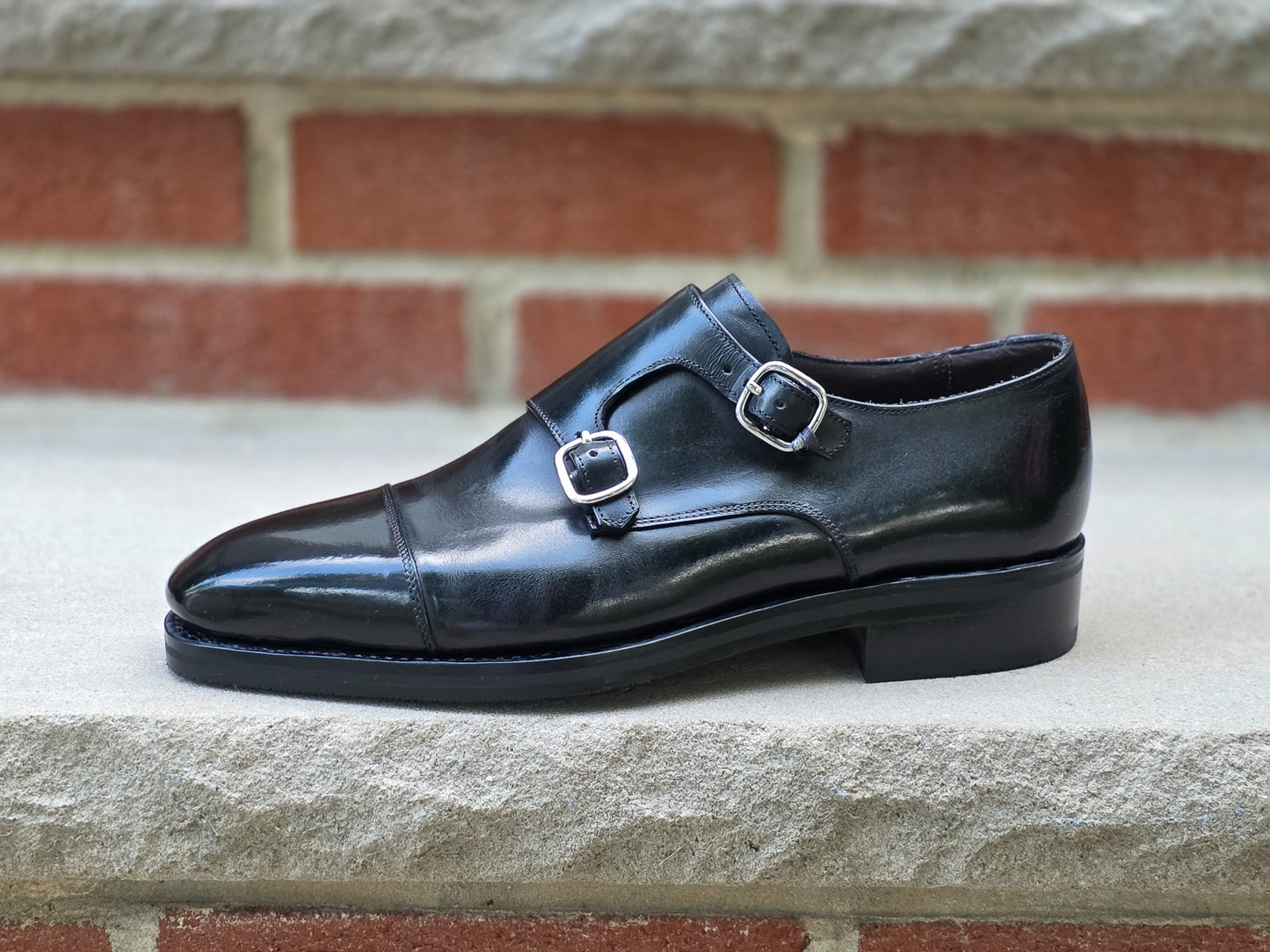 J.FitzPatrick - Double Monk Strap - Black Calf - US 7.5