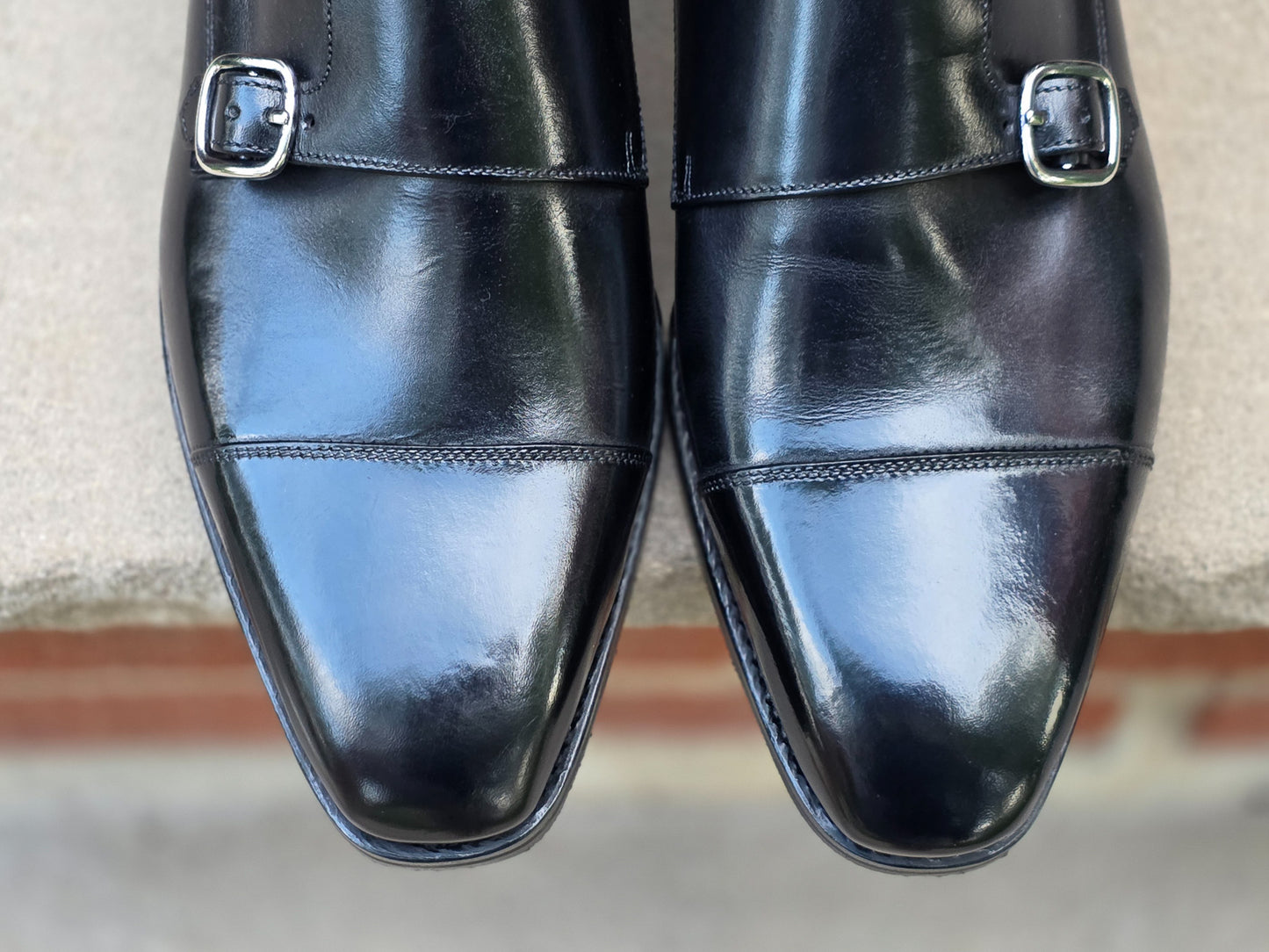 J.FitzPatrick - Double Monk Strap - Black Calf - US 7.5