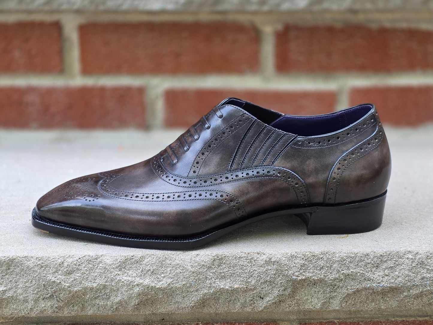 Twinkima.G - Lazyman Full Brogues - Grey Museum Calf - US 8