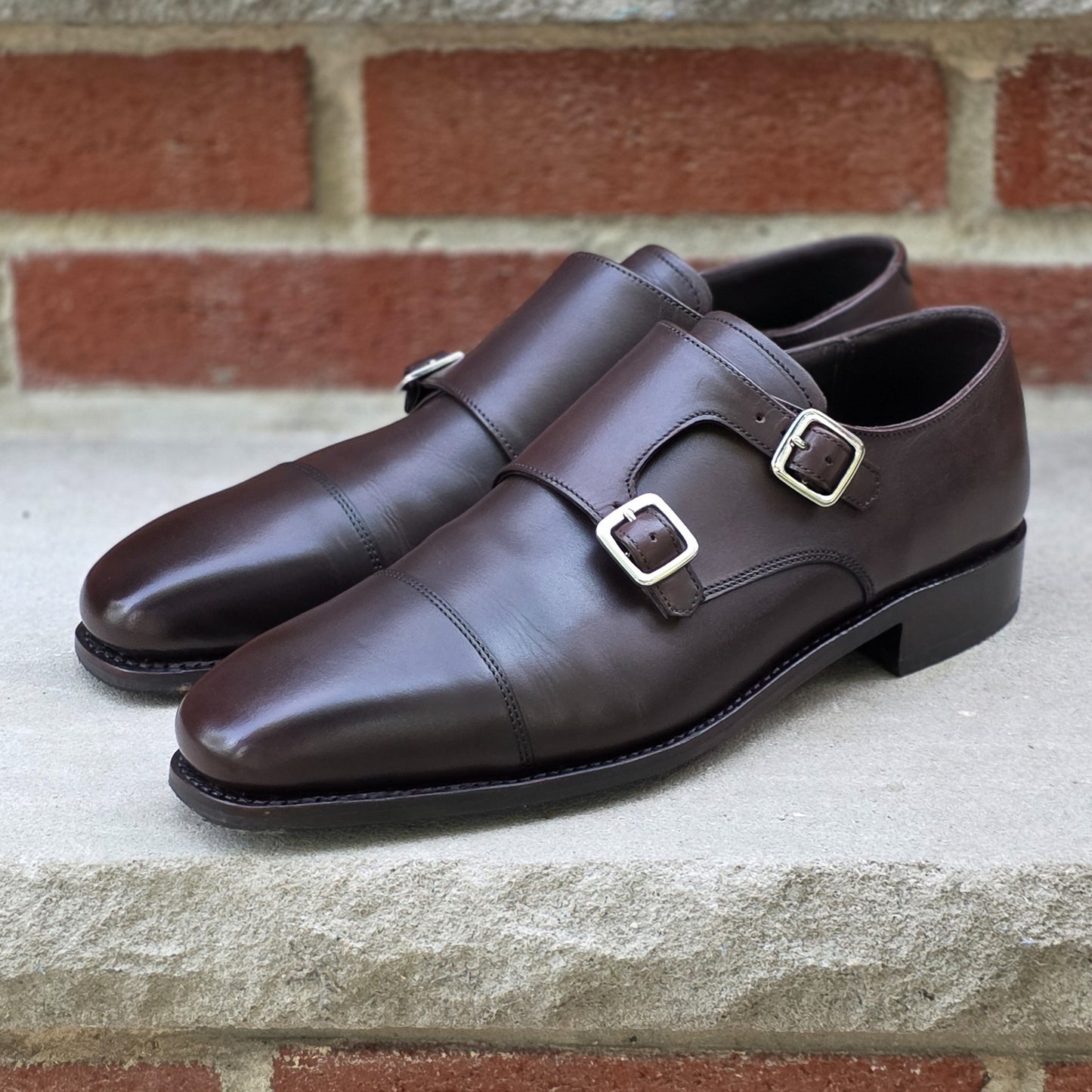 J.FitzPatrick - Double Monk Strap - Dark Brown Calf - US 7.5