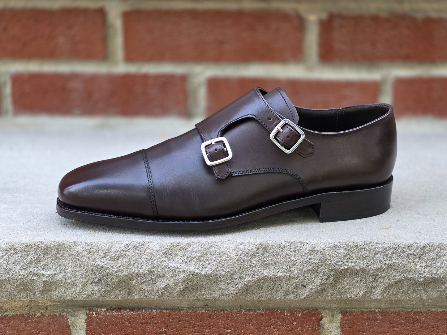 J.FitzPatrick - Double Monk Strap - Dark Brown Calf - US 7.5