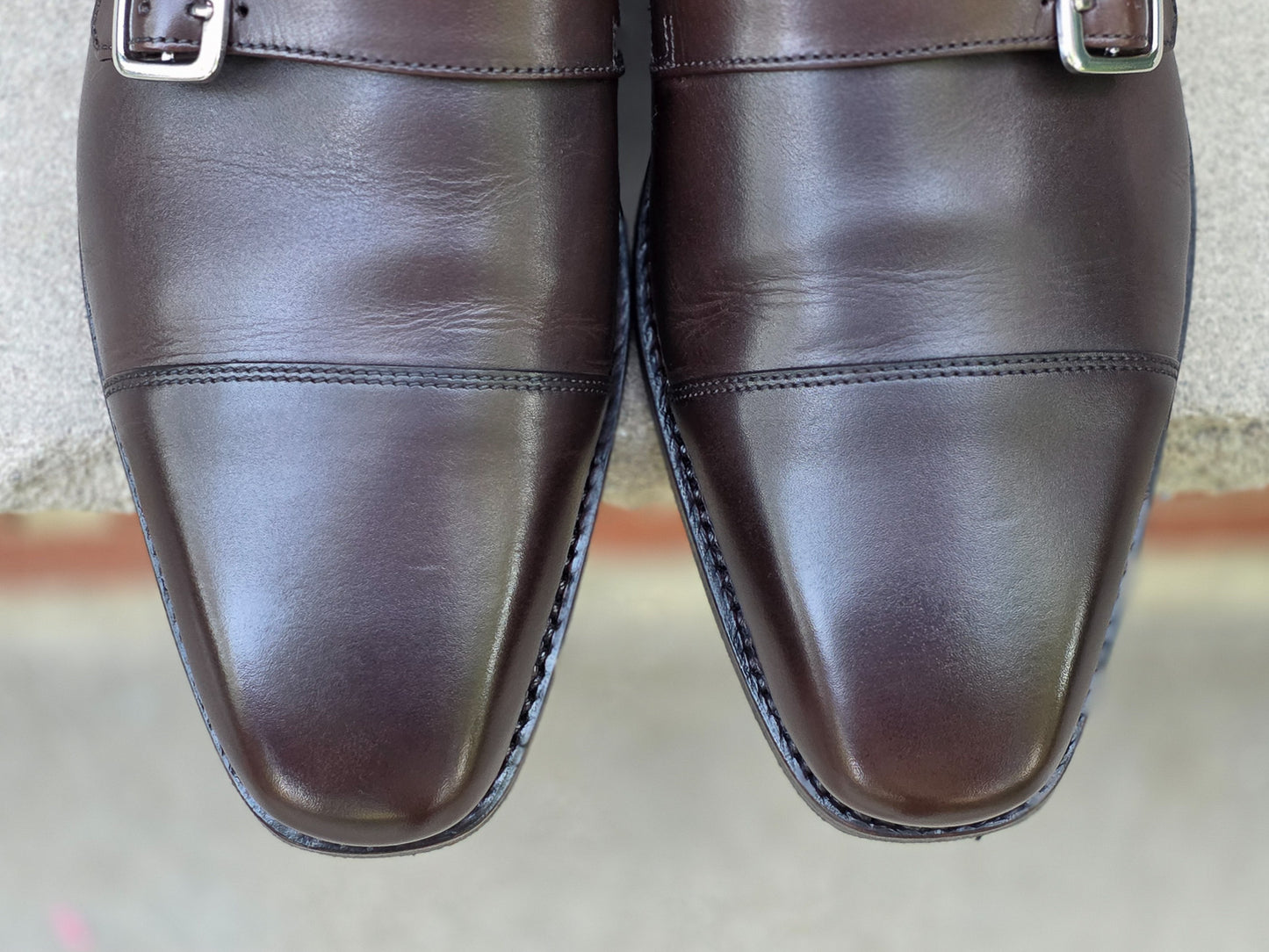 J.FitzPatrick - Double Monk Strap - Dark Brown Calf - US 7.5