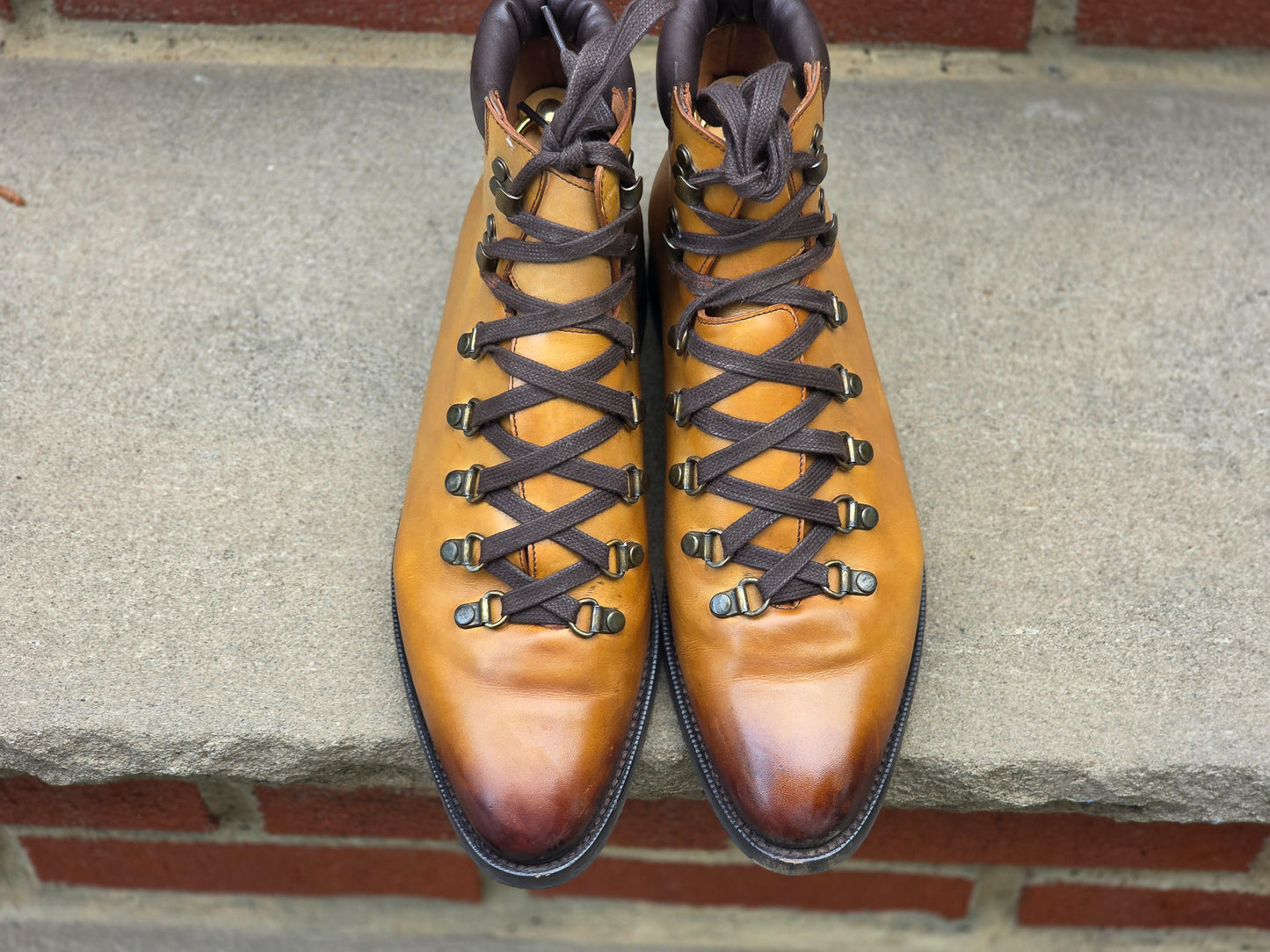 J.FitzPatrick - Alpine Boots - Tan Burnished Calf - US 7.5