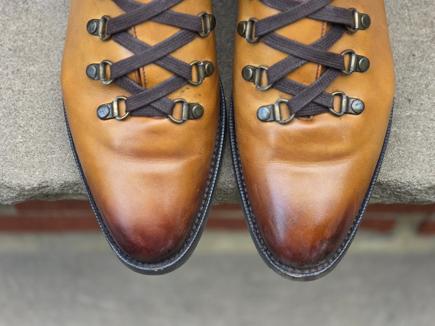 J.FitzPatrick - Alpine Boots - Tan Burnished Calf - US 7.5