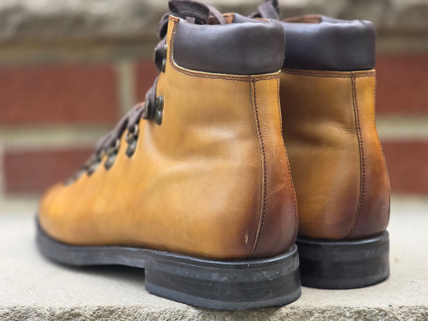 J.FitzPatrick - Alpine Boots - Tan Burnished Calf - US 7.5