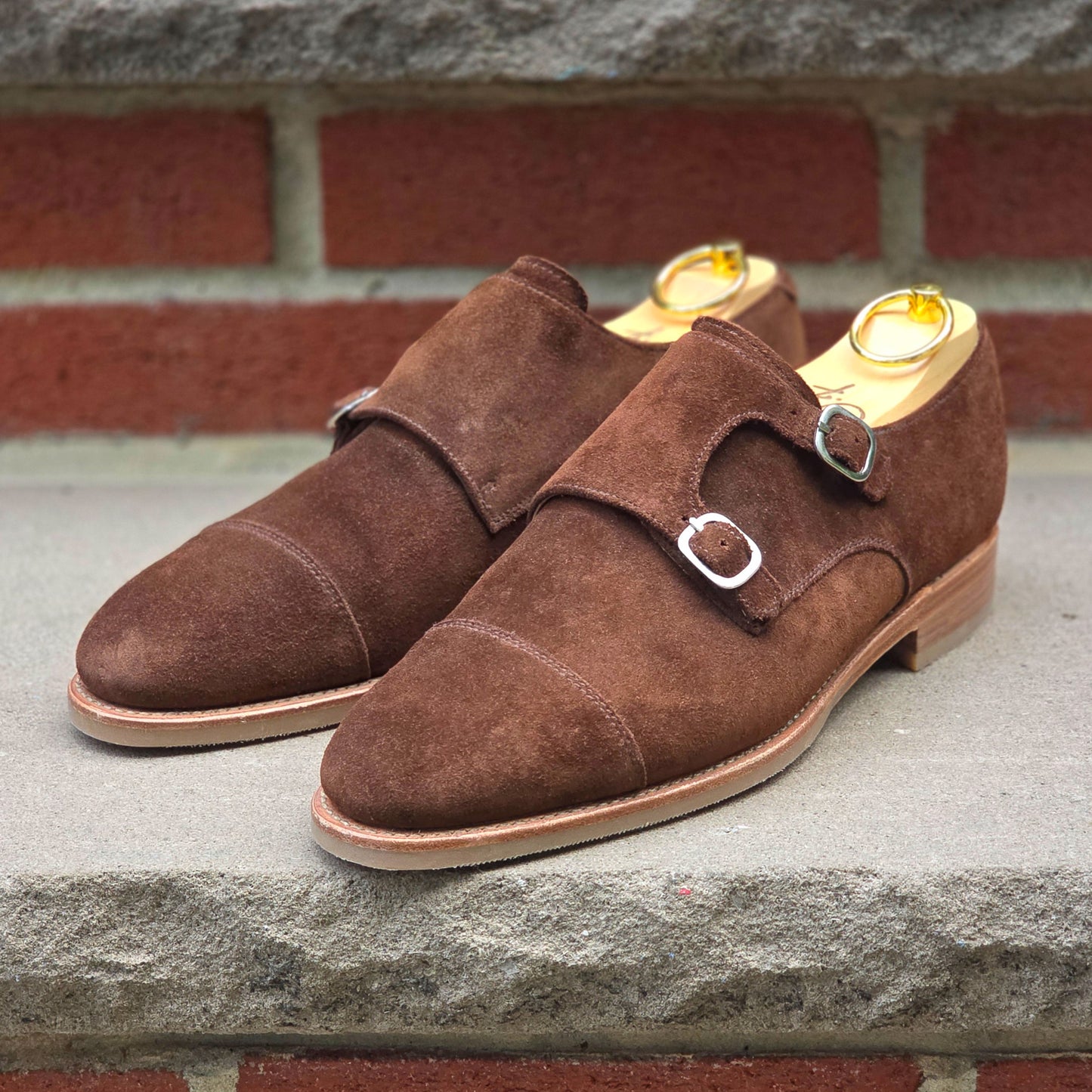 J.FitzPatrick - Oxford en daim pleine fleur - Marron foncé