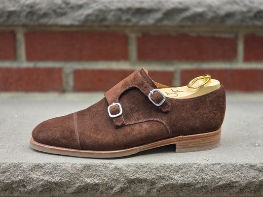 J.FitzPatrick - Double Monk Strap - Tobacco Suede - US 7.5