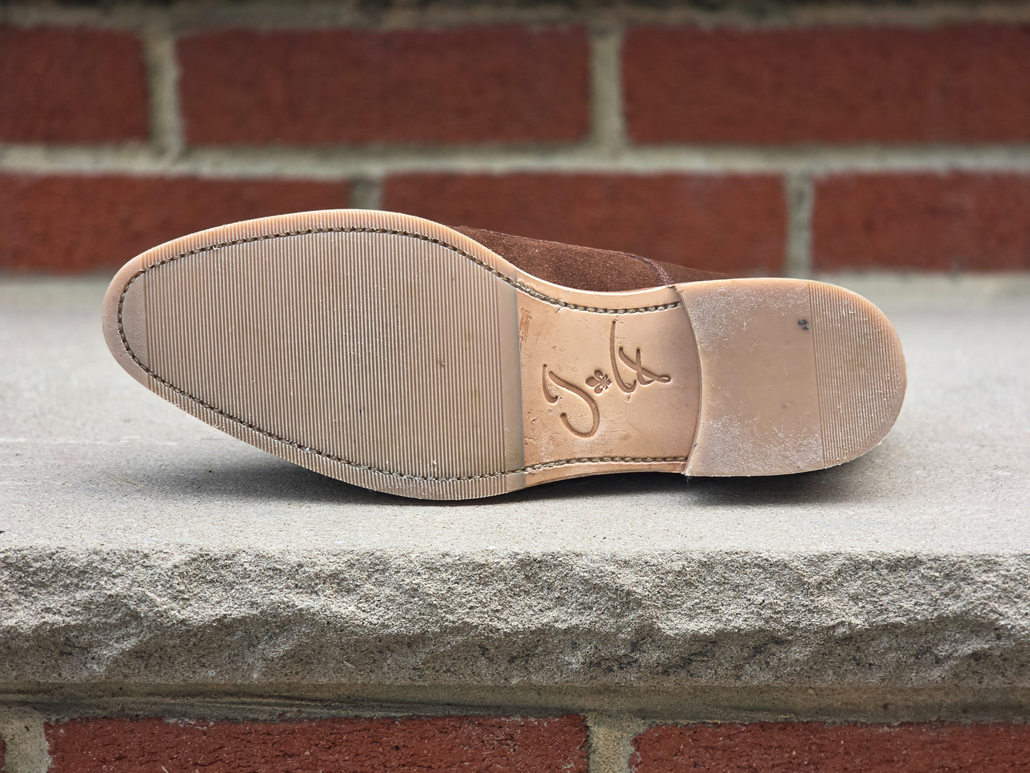 J.FitzPatrick - Oxford en daim pleine fleur - Marron foncé