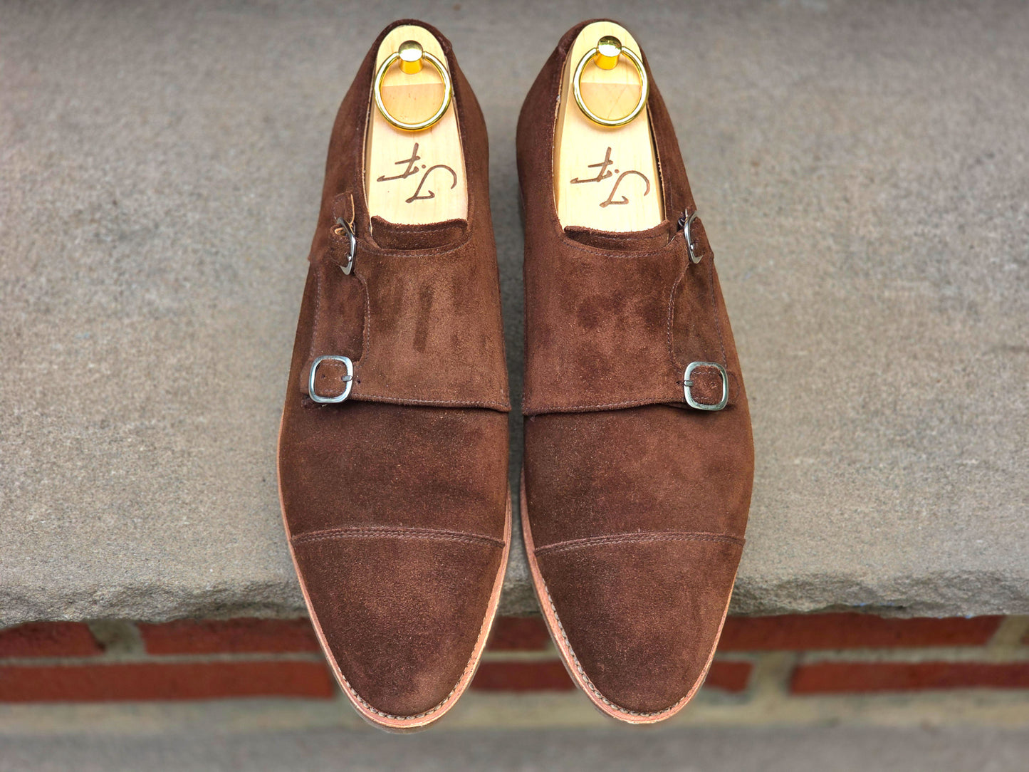 J.FitzPatrick - Oxford en daim pleine fleur - Marron foncé