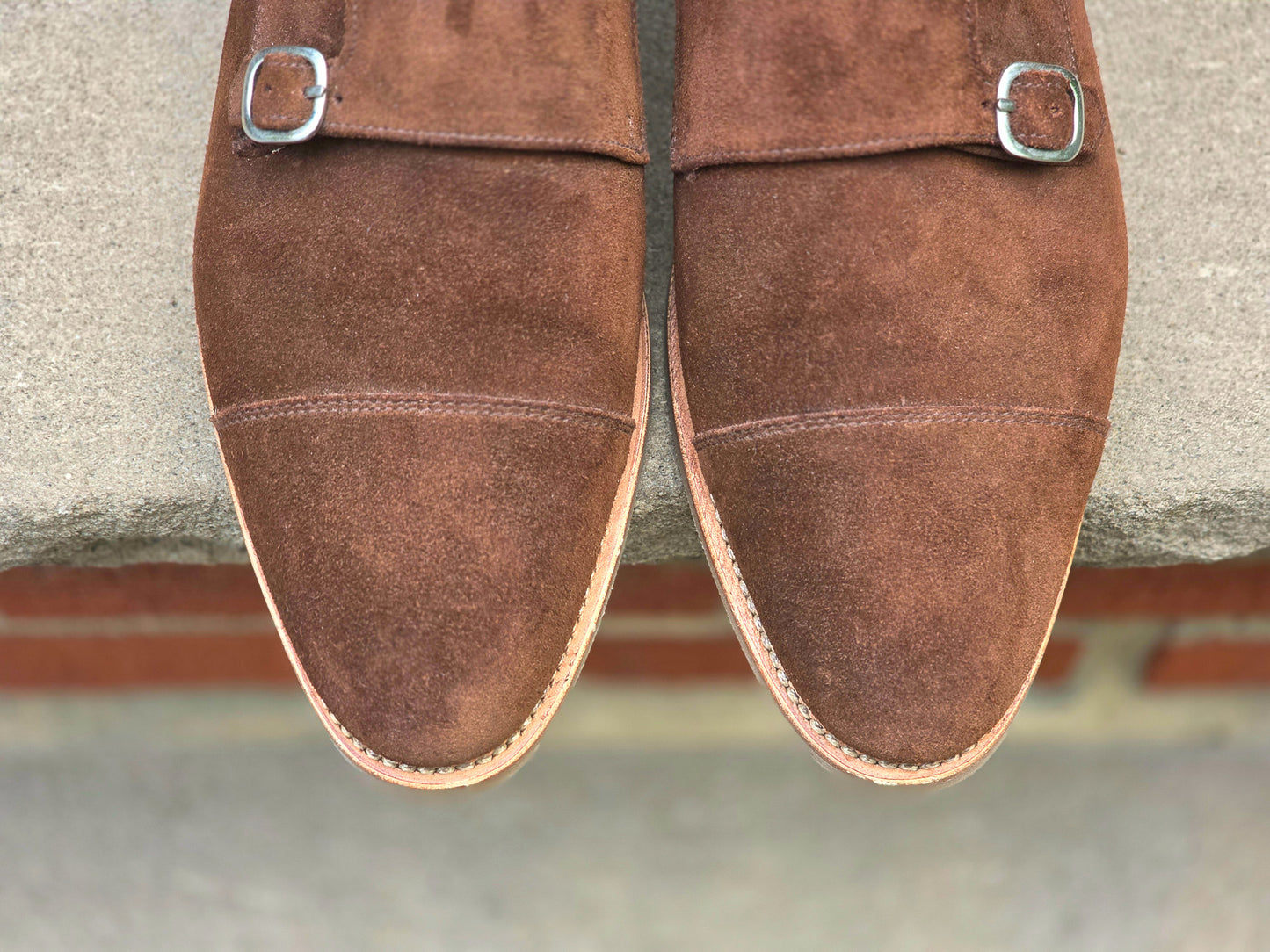 J.FitzPatrick - Oxford en daim pleine fleur - Marron foncé