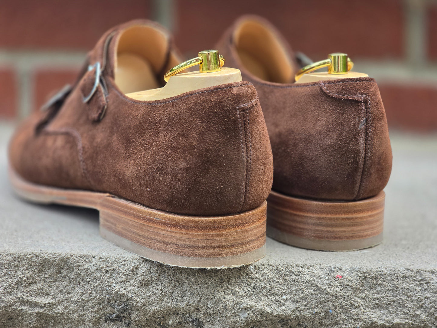 J.FitzPatrick - Oxford en daim pleine fleur - Marron foncé