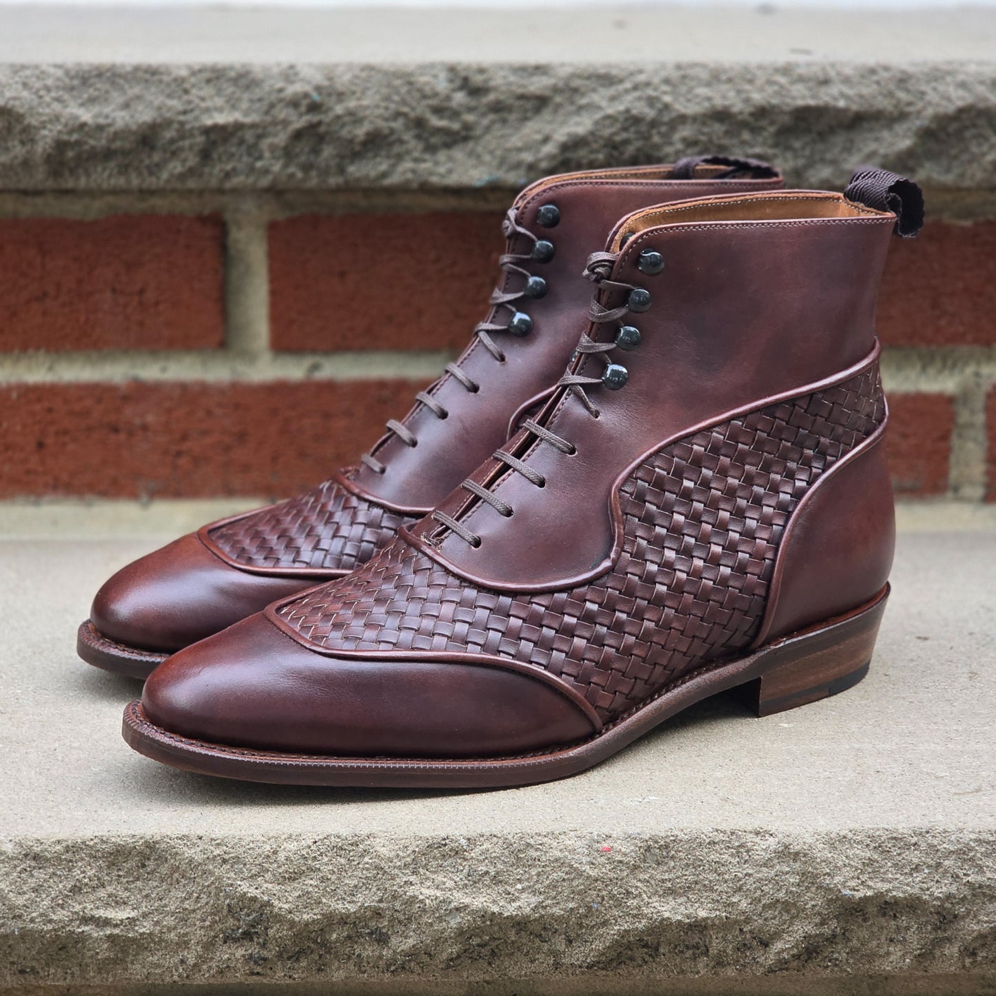 J.FitzPatrick - Braided U-Cap Boots - Walnut Museum Calf - US 7.5