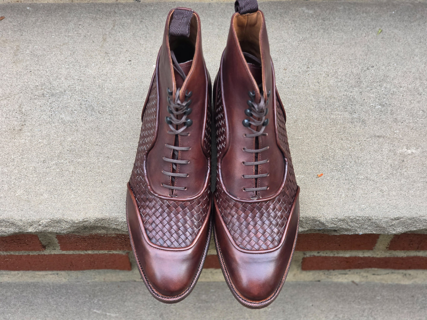 J.FitzPatrick - Braided U-Cap Boots - Walnut Museum Calf - US 7.5