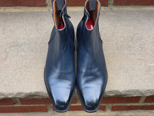 J.FitzPatrick - Zip Boots - Blue Calf - US 7.5
