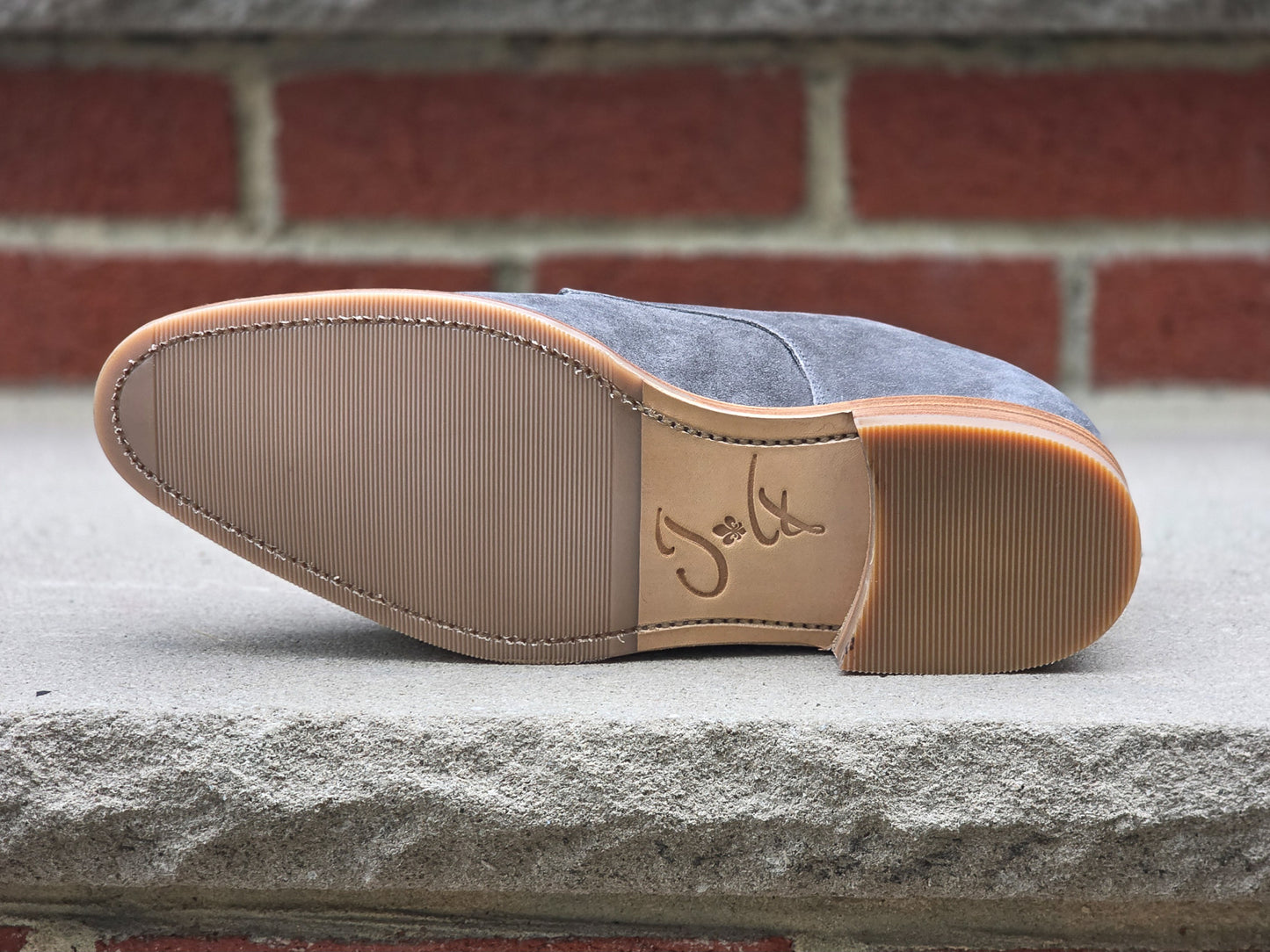J.FitzPatrick - Double Monk Strap - Storm Suede - US 7.5
