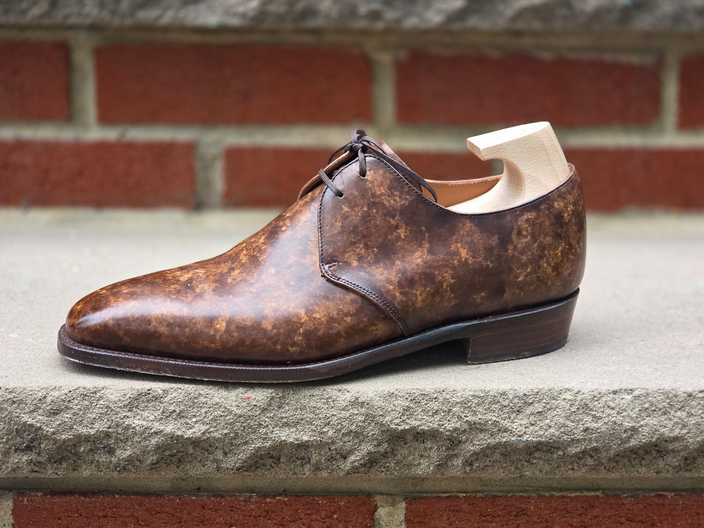 J.FitzPatrick - Oxford de una sola pieza de ante - Marrón oscuro