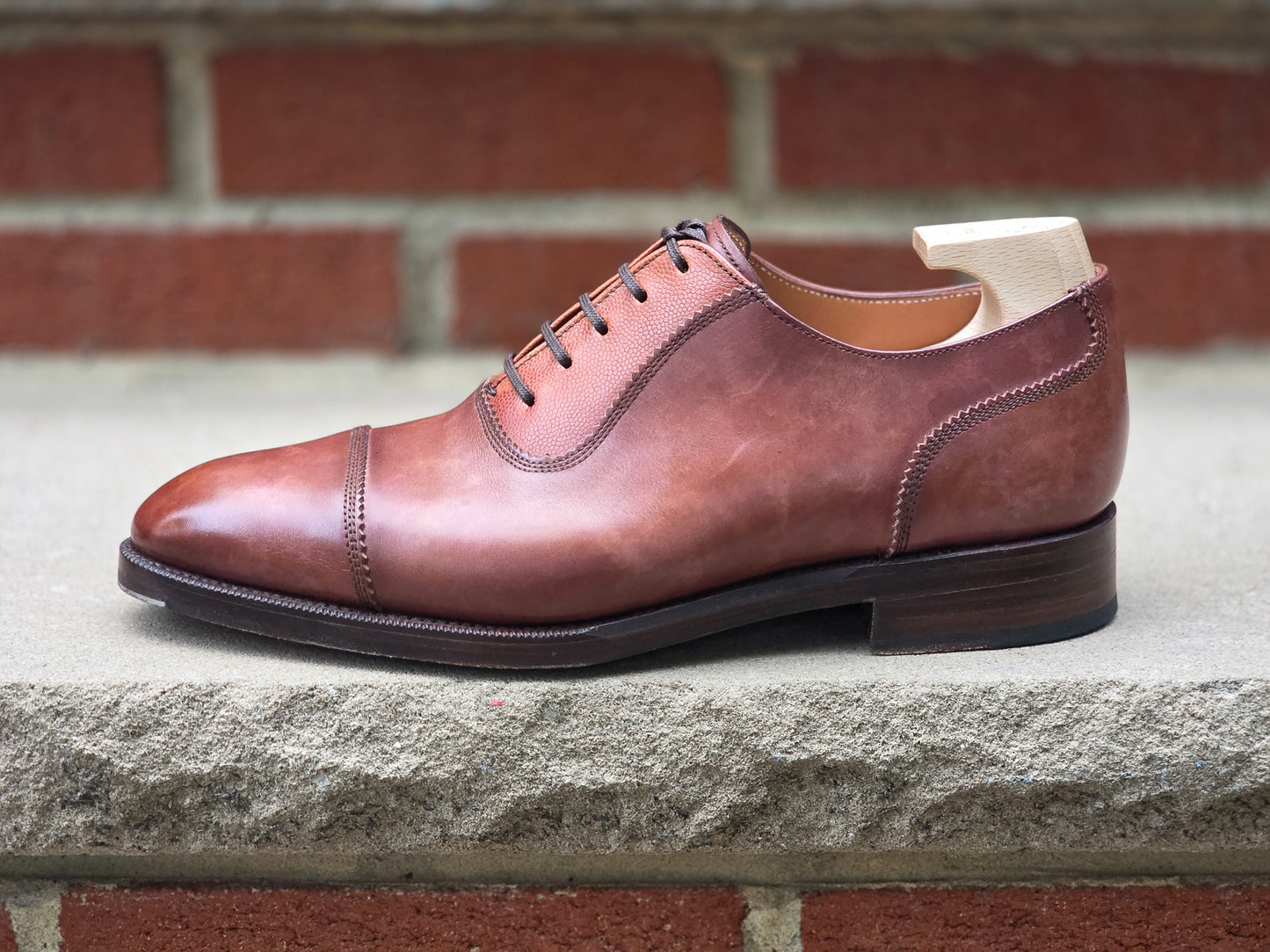 J.FitzPatrick - Oxford en daim pleine fleur - Marron foncé