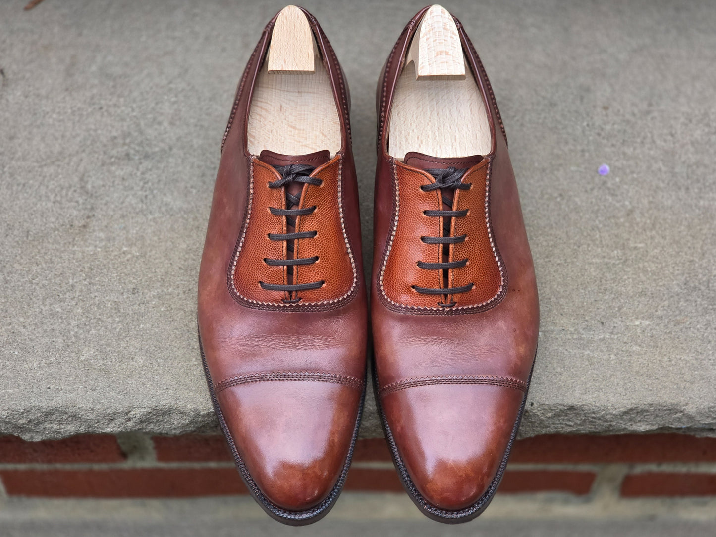 J.FitzPatrick - Oxford en daim pleine fleur - Marron foncé