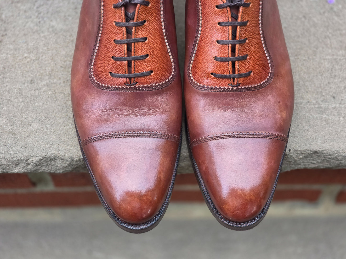 J.FitzPatrick - Oxford en daim pleine fleur - Marron foncé