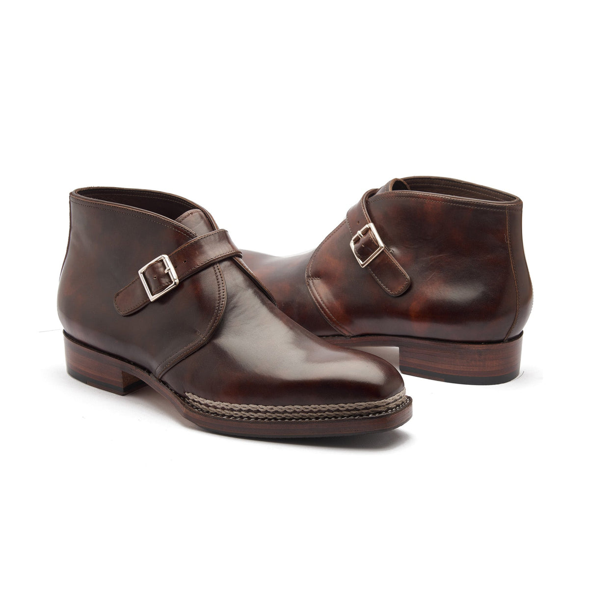 Veyron X – Single Monk Chukka Boot – Chestnut Museum Calf