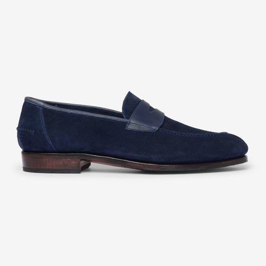 Unlined Penny Loafer II - Navy - Rufer Last - MTO