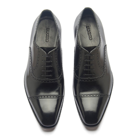Bemer-X - Quarter Brogue Oxford - Black Box Calf