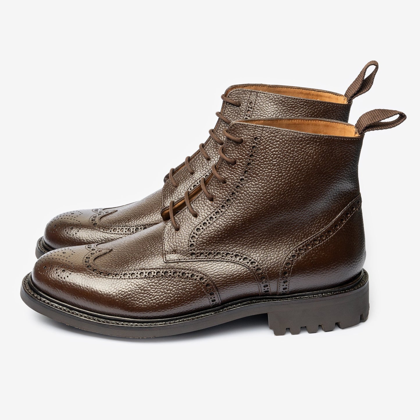 Wingtip Boot - Brown Pebble Grain - Saga Last - MTO