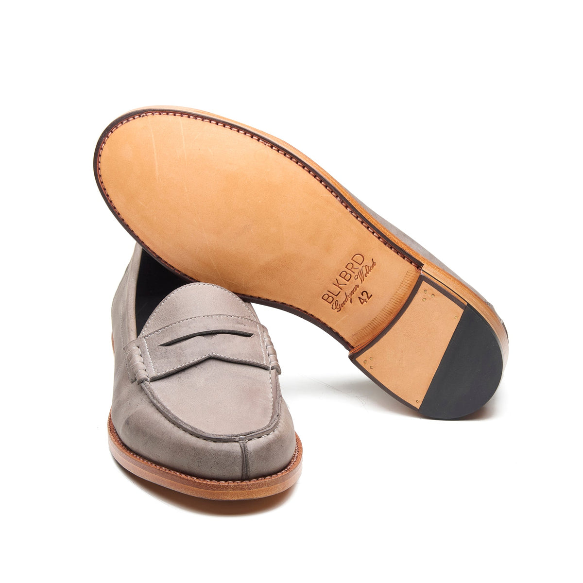 Niagara – Norwegian Split-Toe Loafer – Grey Kudu Waxy