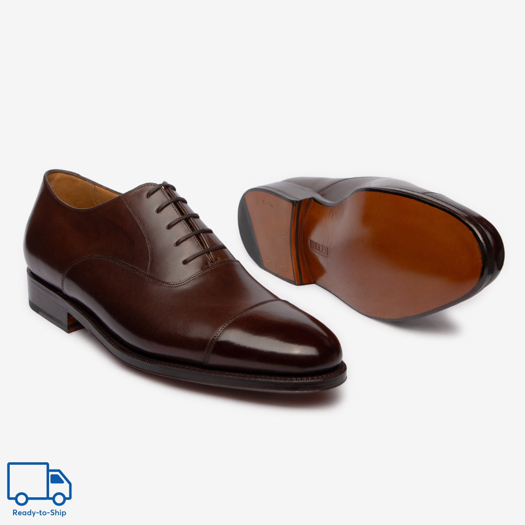 Oxford de punta recta - Chocolate amargo - Cierre de cremallera - Listo para usar