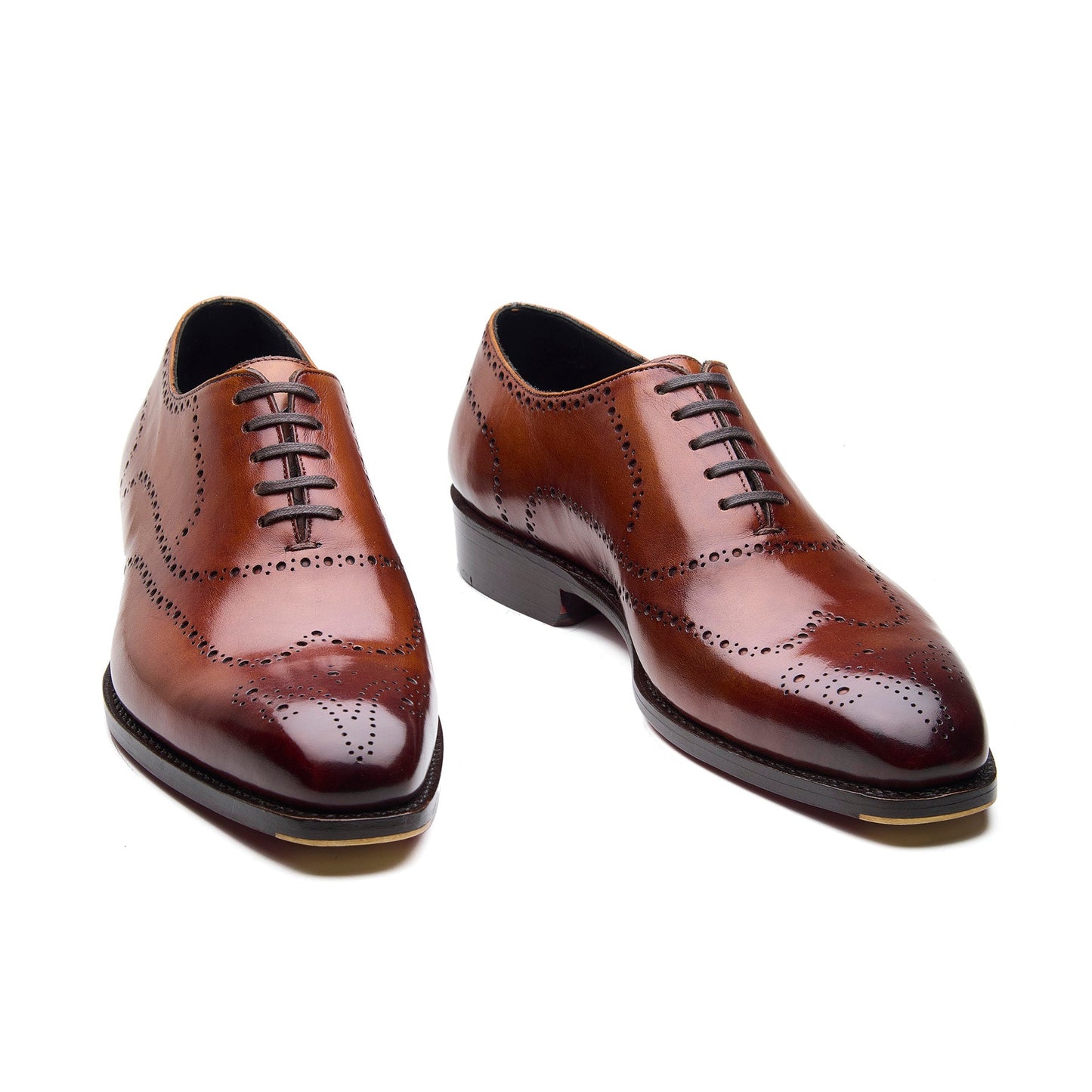 Constello - Seamless Brogue Whole Cut Oxford - Bourbon Calf