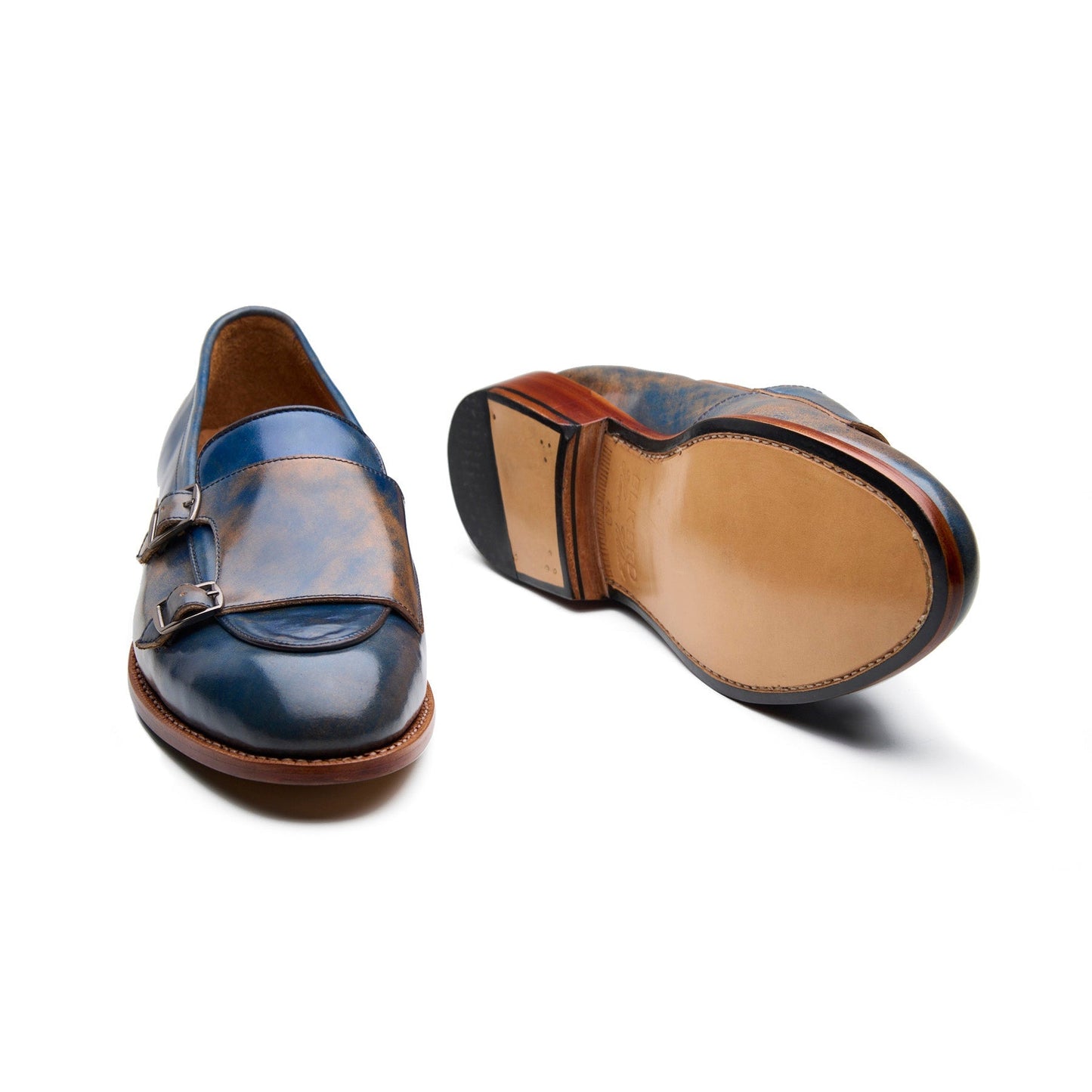Myron - Mocassin à boucle - Cordon Shell Cordovan bleu marbré
