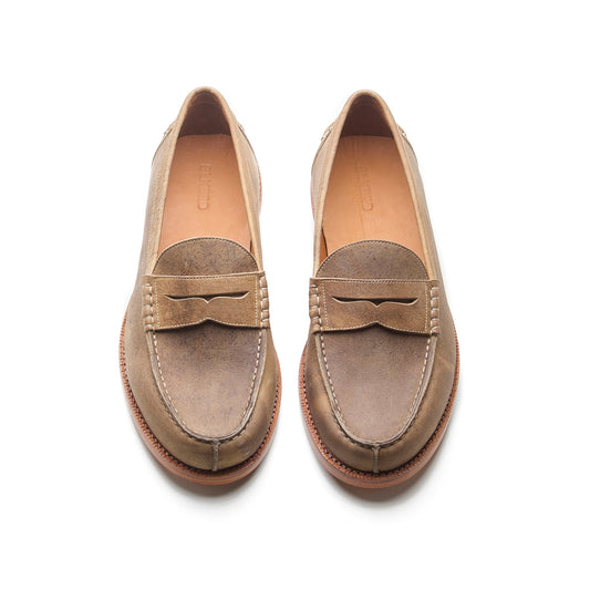 Niagara – Norwegian Split-Toe Loafer – Beige Kudu Waxy