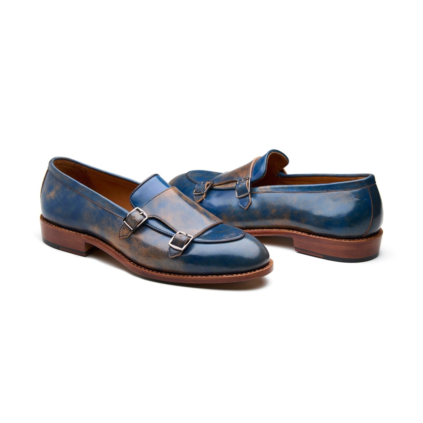 Myron - Mocassin à boucle - Cordon Shell Cordovan bleu marbré