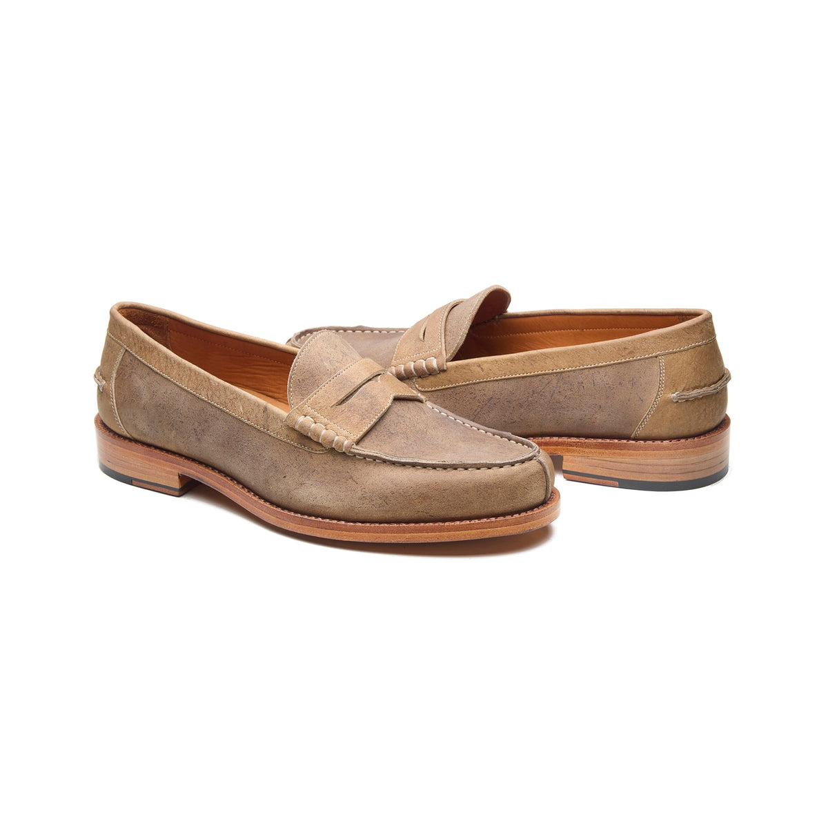 Niagara – Norwegian Split-Toe Loafer – Beige Kudu Waxy