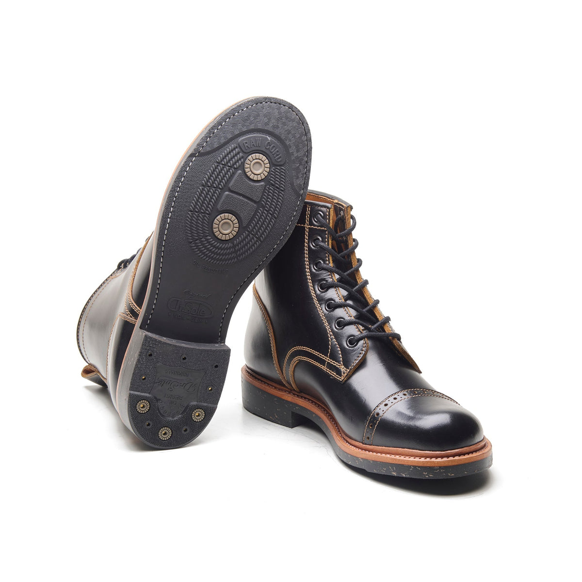 Edward – Cap-Toe Boot – Black Teacore