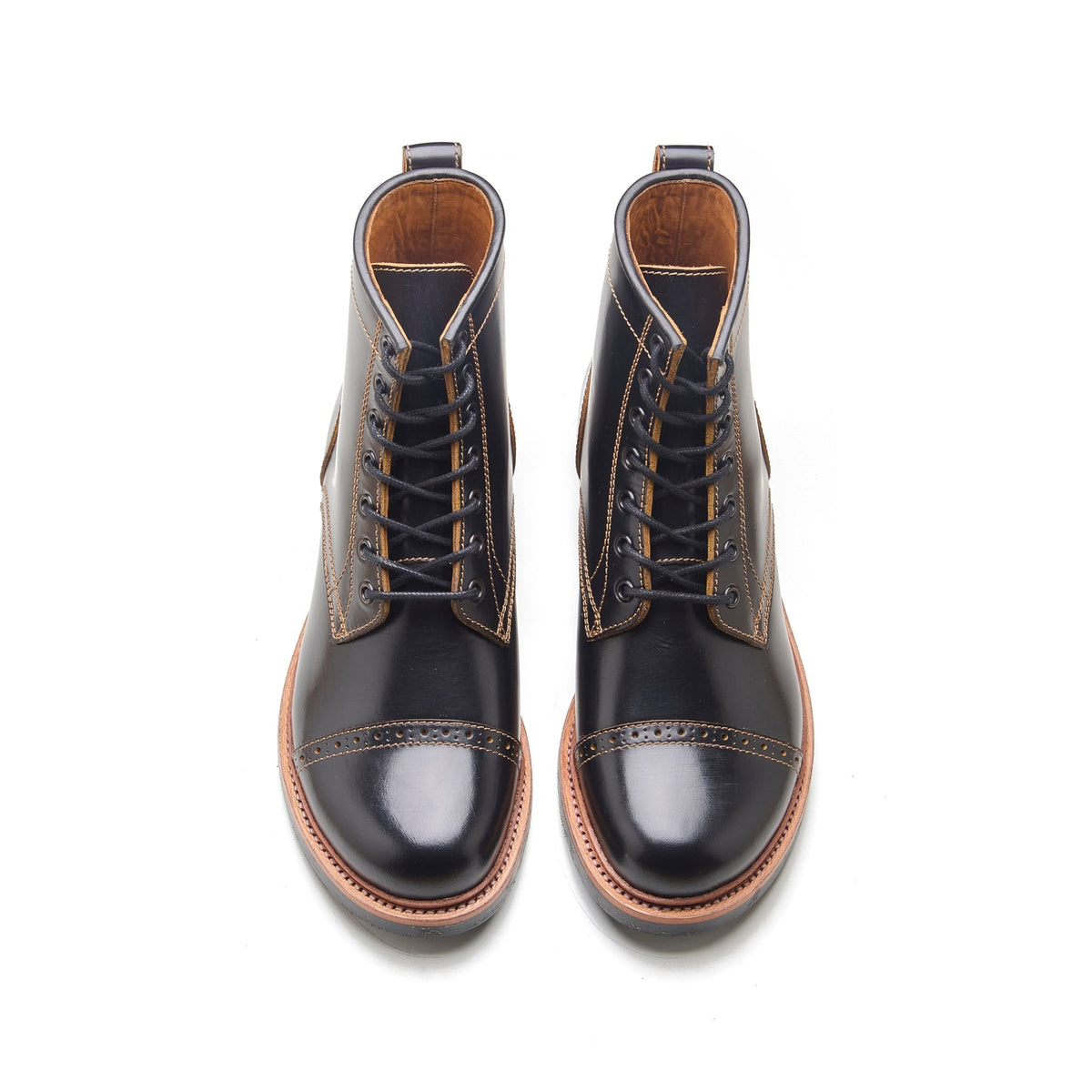 Edward – Cap-Toe Boot – Black Teacore
